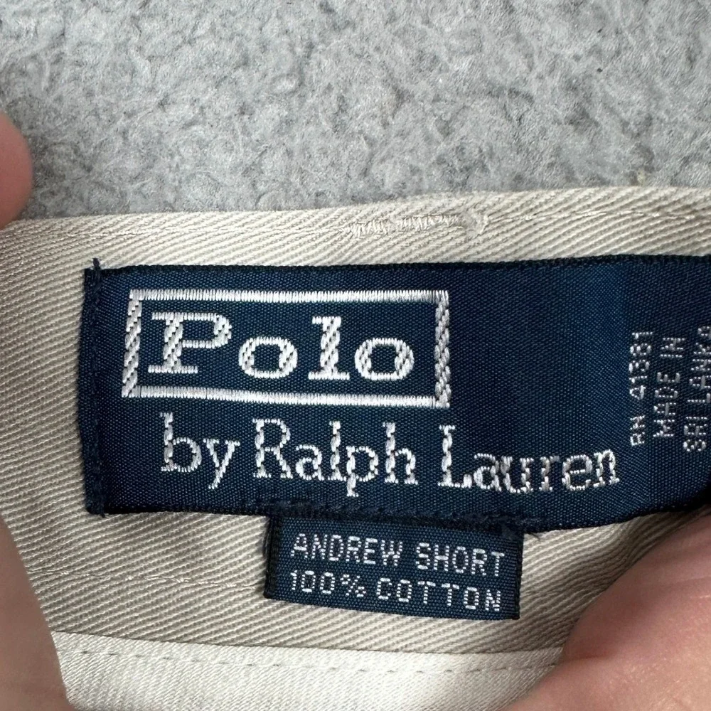 Polo Ralph Lauren Khaki Shorts Mens 42 Andrew Short Tan Pleated Chino Casual EUC